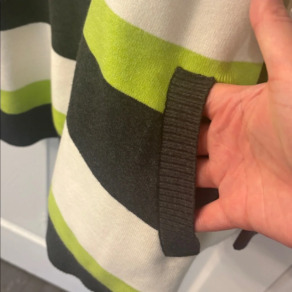 NWT Free People A League of Her Own Striped Cardigan in Carbon Lime, M - Picture 8 of 12
